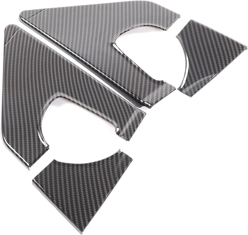 互換品 新型 メルセデスベンツ smart スマート 専用 2009～2015に適用 Aピラーミラーパネル Aピラーパネル ABS製 取付簡単 貼付タイプ 装飾用 内装パーツ カスタム アクセサリー カー用品 4点セット カーボン調
