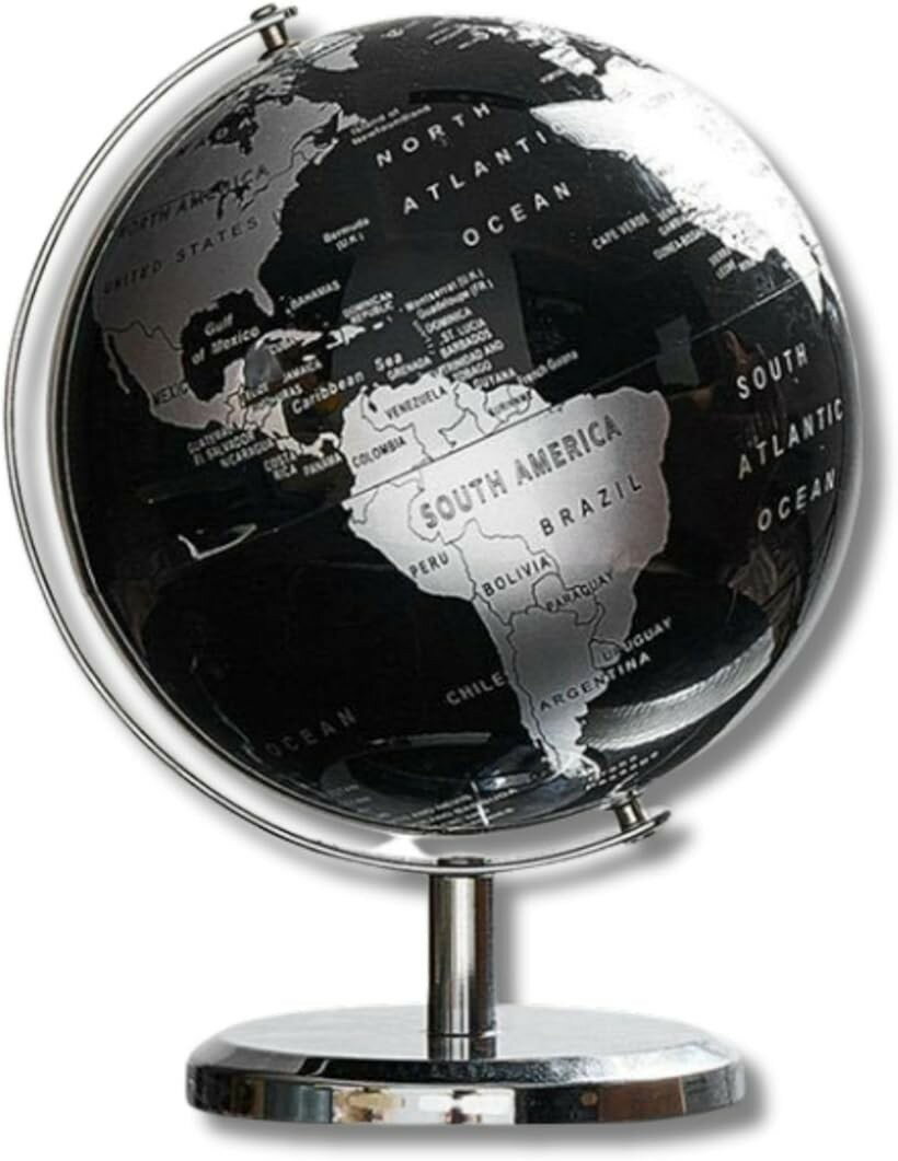 地球儀 世界地図 インテリア アンティーク 天球儀 オブジェ おしゃれ 雑貨 (ブラック)