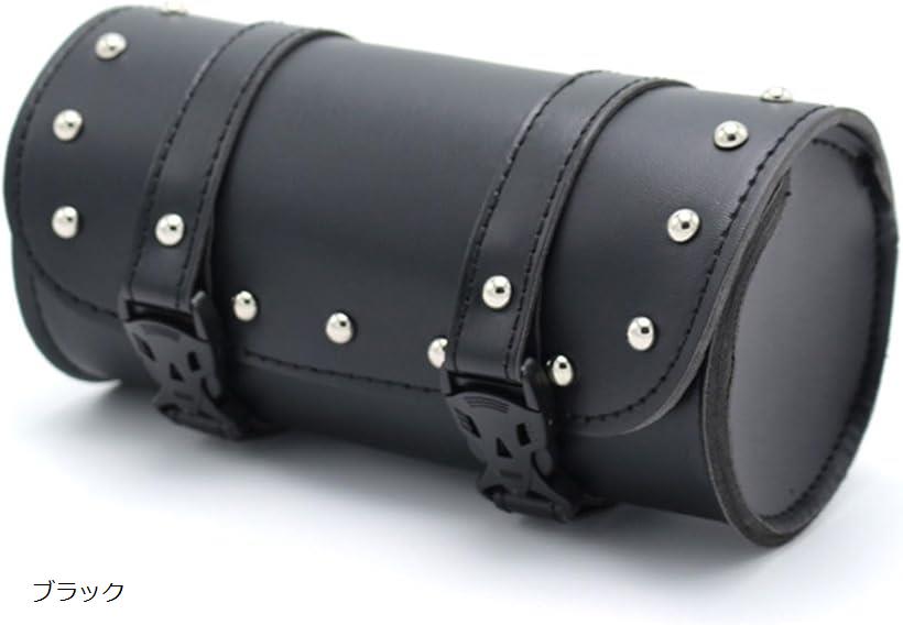 互換品 フロントバッグ バイク用 ツーリング 小物入れ 工具入れ ツール ポーチ サイド 背面 鞄 カバン 取付 小型 防水 PUレザー 汎用 黒 ブラック