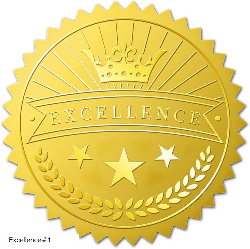 【楽天ランキング1位入賞】100枚 ステッカー 金箔エンボス加工 ごほうびシール GREAT 賞 Excellence＃1