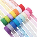 20巻き幅22mmカラフルレースリボン 花柄レース 9.1m/巻き