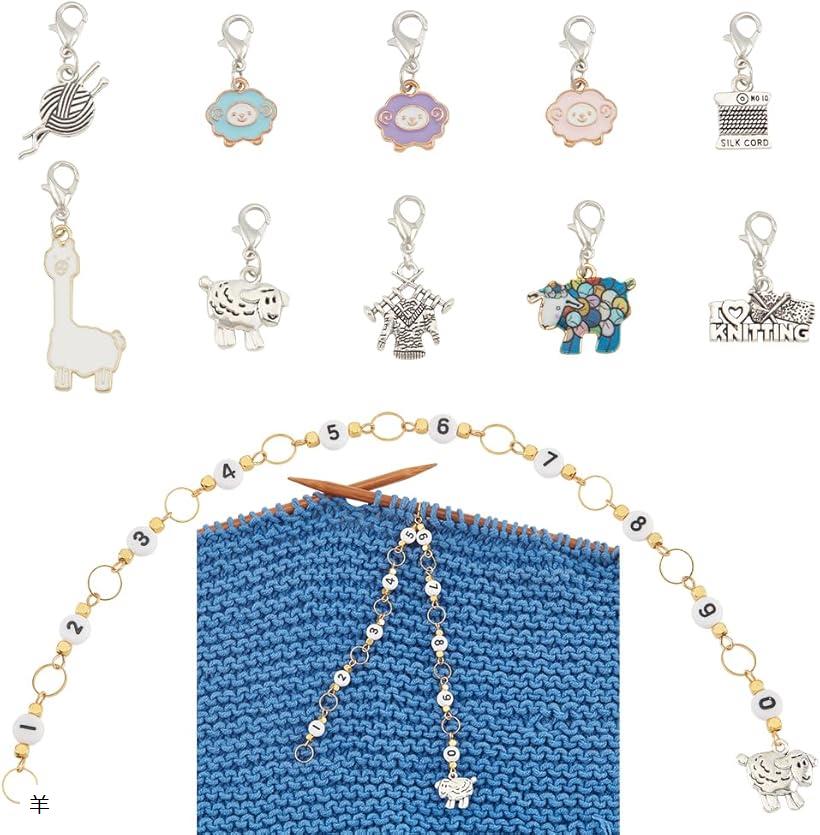 【楽天ランキング1位入賞】11点 段数マーカー 動物ステッチマーカー 可愛い 合金＆エナメル かぎ針編み..