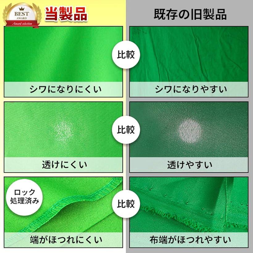 グリーンバック zoom 背景 布 背景布 クロマキー 1.8mx2.8m スクリーン クリップ4点 撮影