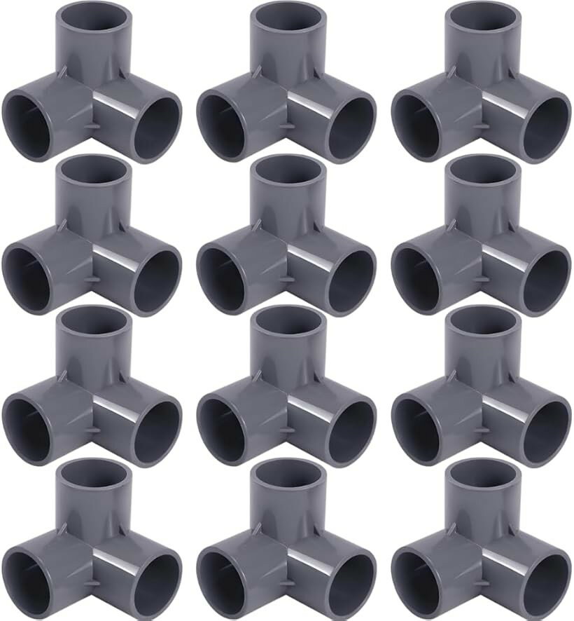 PVCパイプ 継手 VP16 内径20mm 3ウェイエルボ 12個セット ガッチリ組める頼れる継手 3方向コネクター 配管 接続 塩ビ管 ジョイント 業務用
