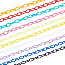 40本入り プラスチックチェーン 10色 チェーンリング カラフル リンクチェーン ハンドメイド 手芸用品 バッグ小物装飾 メガネ用 ストラップチェーン ジュエリー作り クラフト用品