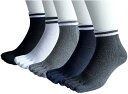 5本指ソックス メンズ 綿混 五本指 ショートソックス 夏 靴下 くるぶし丈 おしゃれ 25-28cm 5足セット 色はお任せA17