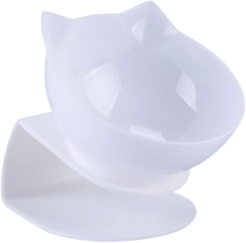 Tableware - フードボウル 猫 えさ 皿 食器 ご飯皿 水飲み皿 食べやすい 犬 (ホワイト, 1個)