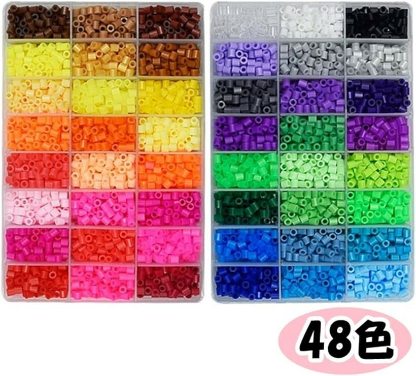 アイロンビーズ 5mm 48色セット 約9600個 大容量 メイキングトイ