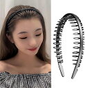 カチューシャ コーム付き ヘアバンド レディース メンズ 男女兼用 痛くなりにくい 洗顔 メイク用 黒
