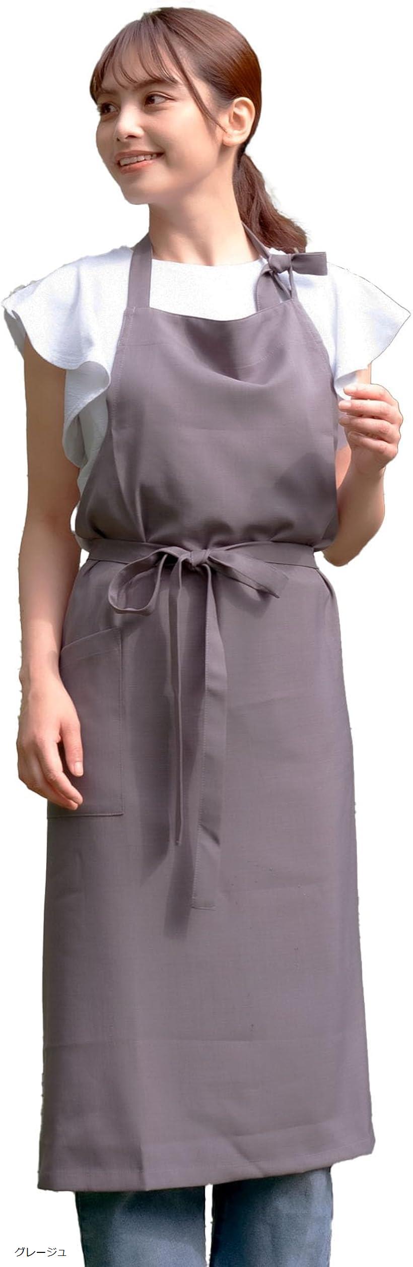 ロングエプロン レディース 軽い 軽量 速乾 おしゃれ かわいい 可愛い シンプル 女性 お尻が隠れる メンズ ポケットつき スタイリッシュ ブラック ネイビー ベージュ グレージュ