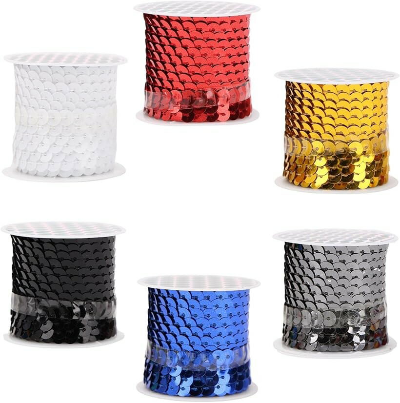 スパンコール ロール 6色セット 手芸 衣装 飾り DIY キラキラ 生地 ハンドメイド 材料 デコレーション