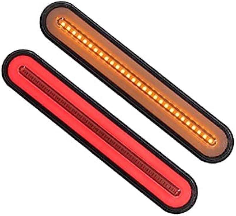 樂天商城 - 互換品12v 24v led 2本 シーケンシャル ウインカー マーカーランプ テールランプ トラック ボート トレーラー 大型用テールランプ レンズ 2個 (2個, 中)