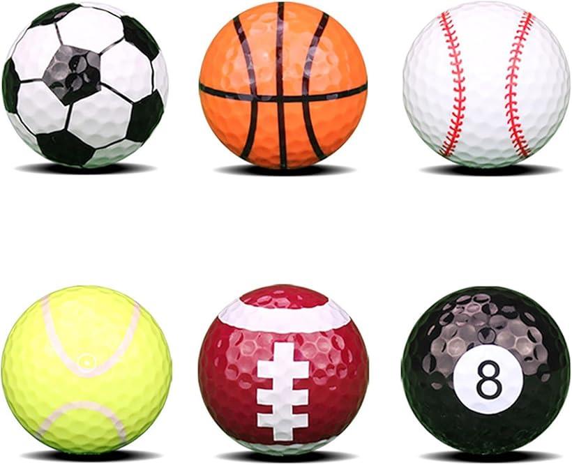 ゴルフボール 6種類セット おもしろ ユニーク プレゼント 景品 ギフト スポーツ 2ピース ディスタンス系