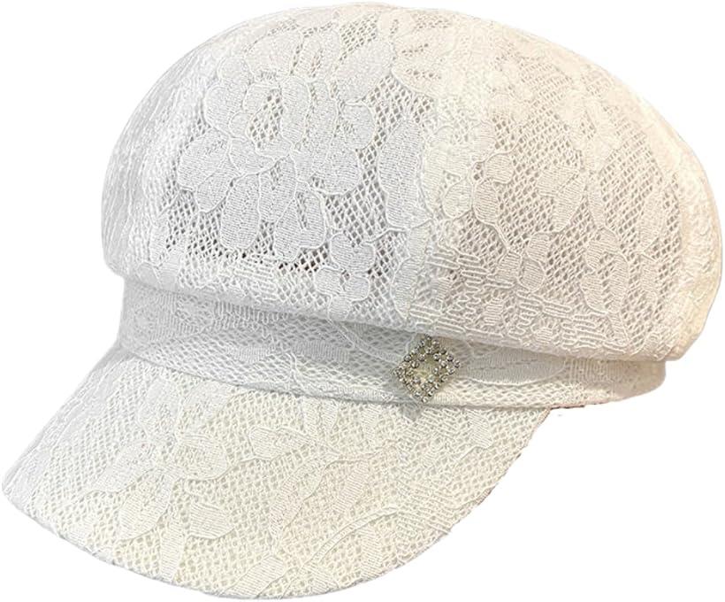 レースキャスケット・通気軽量レディース 日焼け防止 帽子 キャップ 小顔効果 UV対策 折りたたみ きれいめ コーデ 旅行 春夏