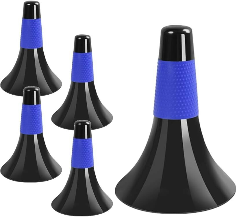 Cone - リップコーン マーカーコーン 三角コーン 5本セット バスケ フットサル サッカー 練習 (ブルー)