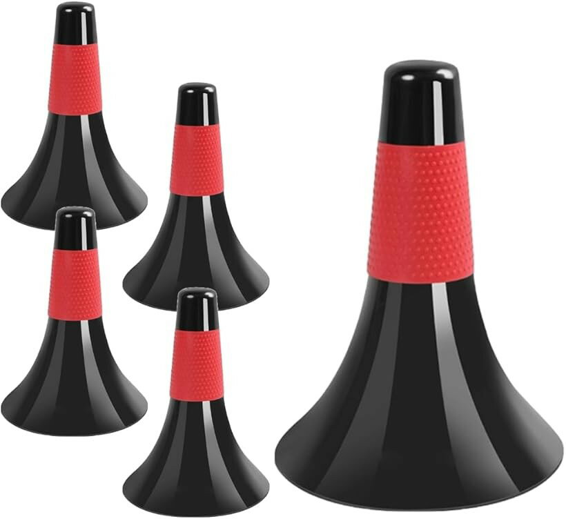 Cone - リップコーン マーカーコーン 三角コーン 5本セット バスケ フットサル サッカー 練習 (レッド)