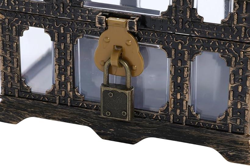 透明 おもちゃ箱 レトロ 海賊 宝箱 小物入 角型 鍵付 [3]