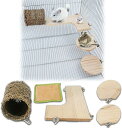 お気に入り空間をDIY。 簡単設置 天然木で作られた 小動物 ステップ ステージ ハンモック