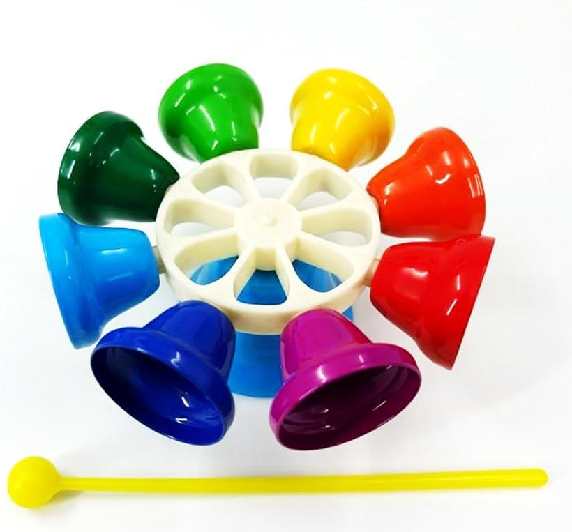 ミュージックベル 8音 スティック付 ハンドベル マレット タッチ式 打楽器