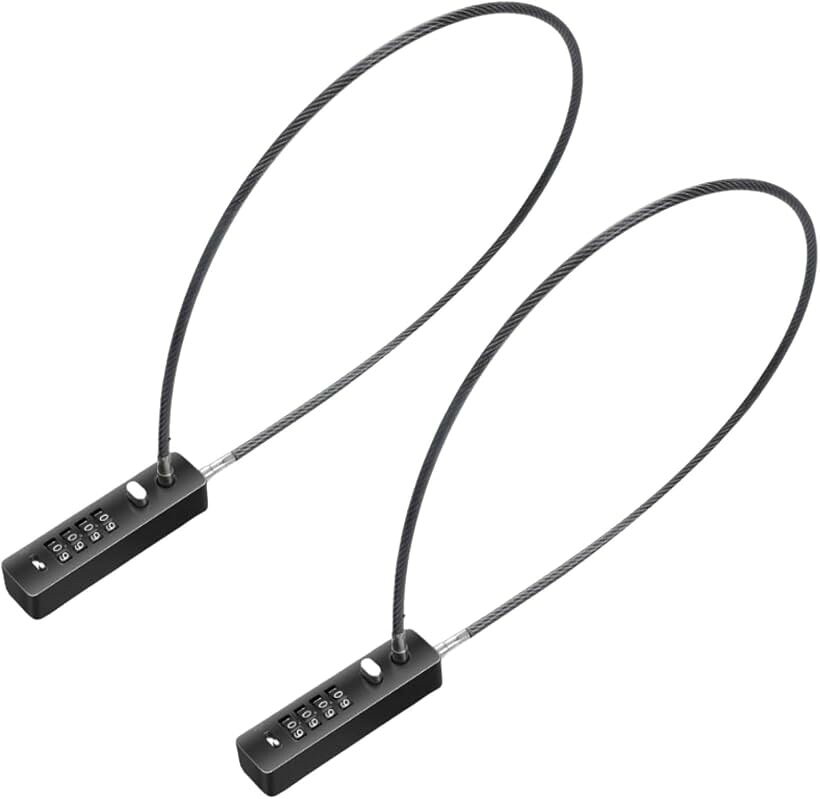 MONOSTORE ワイヤーロック 3桁 ダイヤル式 ヘルメット 荷物ロック 自転車 スーツケース 防犯 2個セット (ブラック60cm)