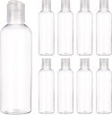 8個 プラスチックプレスキャップ 小分けボトル プラスチック容器 液体用空ボトル 押し式詰替用ボトル 詰め替え 収納瓶 プレスキャンプボトル 200ml(4)