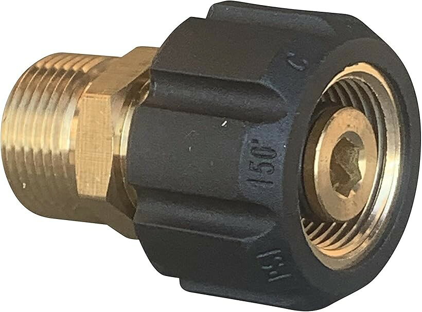 バリエーションコード : 2b41lc34o2商品コード2b6rn2vgp8商品名高圧洗浄機 高圧ホース 接続 カップリング リョービ ＆ ケルヒャー 異種ホース の 相互接続に アタッチメント 変換アダプター M22おねじ 内径15mmxM22めねじ 軸心14mmブランドHOTEISONサイズ等M22おねじ(15)xM22めねじ(14)・ケルヒャーの高圧洗浄機にリョービ等の高圧ホースを接続したい場合など、M22おねじ（内径14mm）に、M22めねじ（軸心15mm）の高圧ホースなどを接続したい場合にご利用いただけます。・ねじ部材質　真鍮・M22おねじ部寸法　ねじ長さ　13mm、内径15mm　/　M22めねじ部寸法　長さ13mm、軸心 14mm※ 他ネットショップでも併売しているため、ご注文後に在庫切れとなる場合があります。予めご了承ください。※ 品薄または希少等の理由により、参考価格よりも高い価格で販売されている場合があります。ご注文の際には必ず販売価格をご確認ください。※ 沖縄県、離島または一部地域の場合、別途送料の負担をお願いする場合があります。予めご了承ください。※ お使いのモニタにより写真の色が実際の商品の色と異なる場合や、イメージに差異が生じることがあります。予めご了承ください。※ 商品の詳細（カラー・数量・サイズ 等）については、ページ内の商品説明をご確認のうえ、ご注文ください。※ モバイル版・スマホ版ページでは、お使いの端末によっては一部の情報が表示されないことがあります。すべての記載情報をご確認するには、PC版ページをご覧ください。＊＊［HOTEISON］高圧洗浄機高圧ホース接続カップリングリョービ＆ケルヒャー異種ホースの相互接続にアタッチメント変換アダプターM22おねじ（内径15mm）xM22めねじ（軸心14mm）＊＊＊ケルヒャーの高圧洗浄機にリョービ等の高圧ホースを接続したい場合など、M22おねじ（内径14mm）に、M22めねじ（軸心15mm）の高圧ホースなどを接続したい場合にご利用いただけます。「仕様」＊ねじ部材質　真鍮＊M22おねじ部寸法　ねじ長さ　13mm、内径15mm　/　M22めねじ部寸法　ねじ長さ13mm、軸心14mm