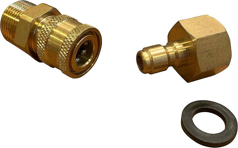 バリエーションコード : 2b626pc6wr商品コード2b8nunrjkc商品名高圧洗浄機 1/4 ワンタッチ カプラー M22 対応、高圧洗浄機用 高圧 ホース の取付け・取外しをワンタッチで。ブランドHOTEISONサイズ等オスメスset(ケルヒャー用）1/4’’サイズの高圧洗浄機用ワンタッチカプラーのオスメスセット（M22対応）です。煩わしかった高圧ホースの本体への取付けや延長ホースの脱着が、手間なしワンタッチ。ケルヒャー、東芝等、軸芯径14mmの高圧ホースの接続にご利用頂けます。「材質」　黄銅 「カプラーサイズ」 1/4’’「ねじサイズ」　オスカプラー　M22x13mm　/　メスカプラー　M22x13mm（内径 14mm）※ 他ネットショップでも併売しているため、ご注文後に在庫切れとなる場合があります。予めご了承ください。※ 品薄または希少等の理由により、参考価格よりも高い価格で販売されている場合があります。ご注文の際には必ず販売価格をご確認ください。※ 沖縄県、離島または一部地域の場合、別途送料の負担をお願いする場合があります。予めご了承ください。※ お使いのモニタにより写真の色が実際の商品の色と異なる場合や、イメージに差異が生じることがあります。予めご了承ください。※ 商品の詳細（カラー・数量・サイズ 等）については、ページ内の商品説明をご確認のうえ、ご注文ください。※ モバイル版・スマホ版ページでは、お使いの端末によっては一部の情報が表示されないことがあります。すべての記載情報をご確認するには、PC版ページをご覧ください。＊国内製のワンタッチカプラーとは、互換性がありませんのでご注意ください。