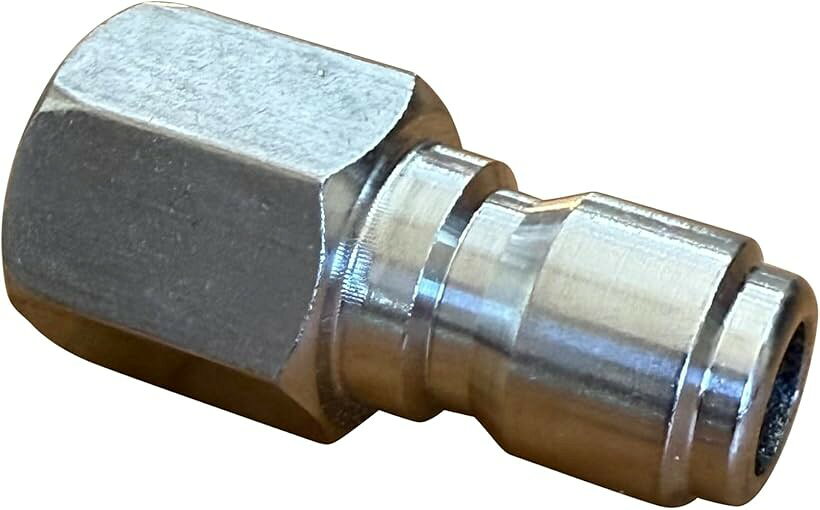 ワンタッチ カプラー SUS 304 ステンレス 鋼 高圧洗浄機 ホース 接続 汎用 ソケット アダプター (シルバー, オス-G3/8めねじ)