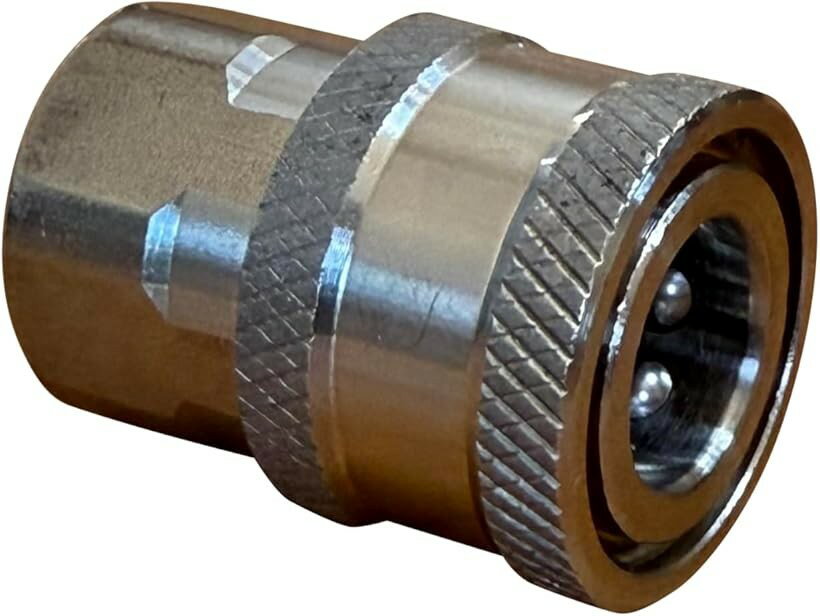 零件 - ワンタッチ カプラー SUS 304 ステンレス 鋼 高圧洗浄機 ホース 接続 汎用 ソケット アダプター (シルバー, メス-G1/4めねじ)