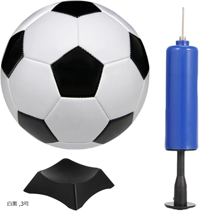 サインボール サッカー 記念 メッセージ 空気入れ 台座付き a511 白 4号 白黒 3号