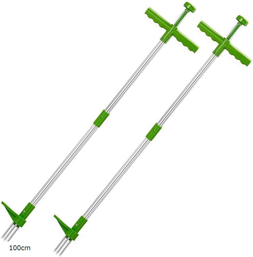 草刈り道具 立ったまま 草抜き 根こそぎ 雑草 草取り 草むしり 器具 熊手 2本 100cm
