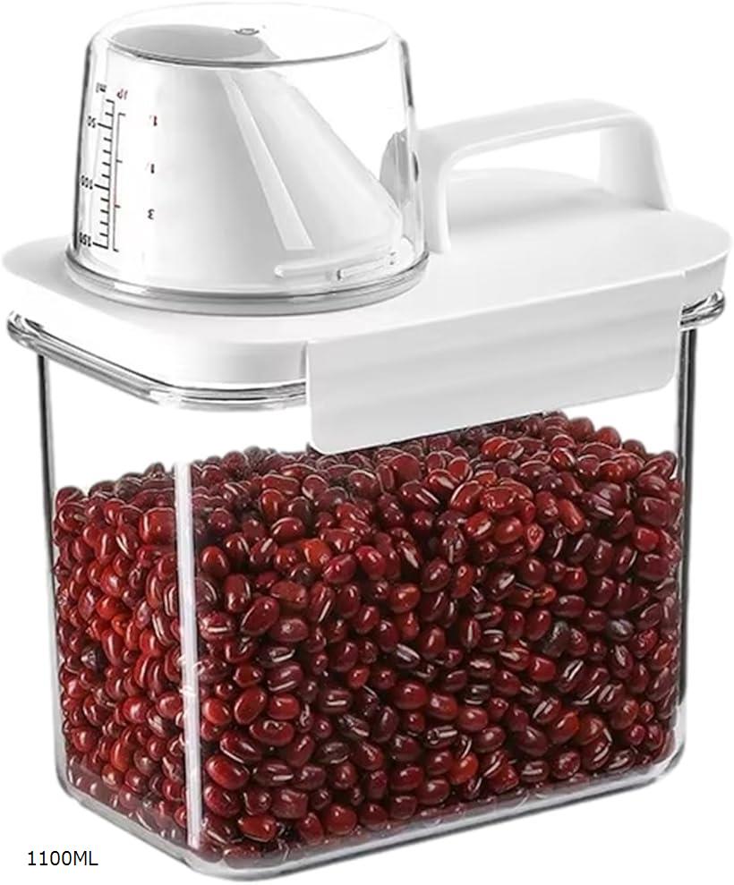 ペットフードストッカー 保存容器 密閉 透明 計量カップ付 犬 猫 大容量 ドライフード ドッグフード 11..