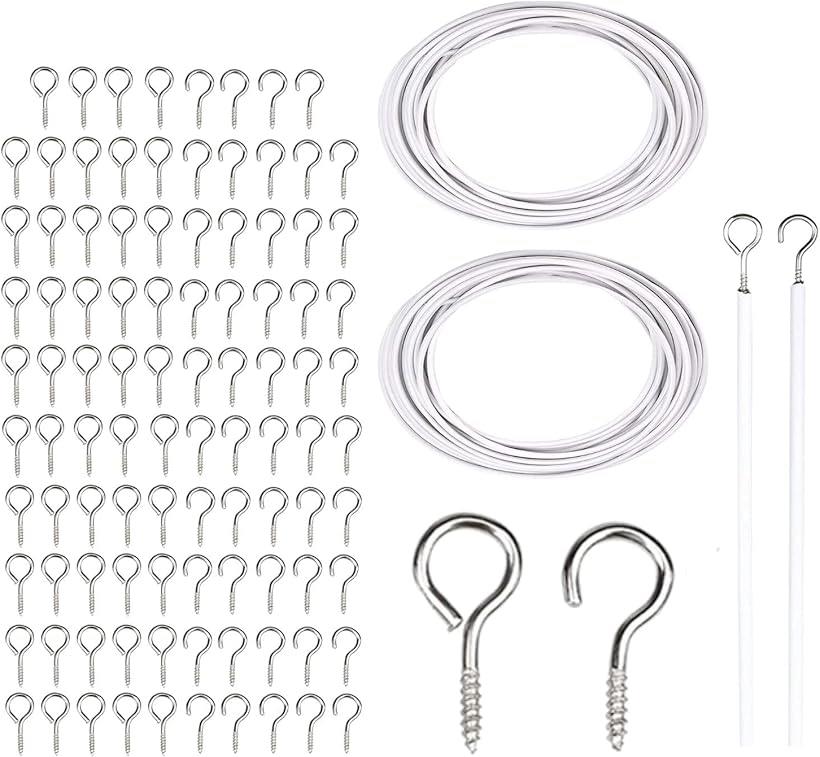 カーテンレール カーテンワイヤー ネジ フック セット 天井付け 壁付け 10m 2個