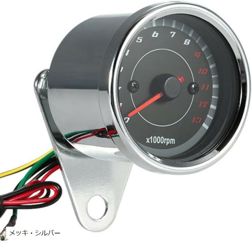 【楽天ランキング1位入賞】バイク タコメーター オドメーター カブメーター 汎用 回転計 スーパーカブ エイプ モンキー レブル ゴリラ メッキ・シルバー