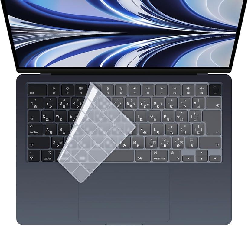 Macbook Pro/Air M2 M3 キーボードカバー 日本メーカー品 JIS配列 耐水 耐塵