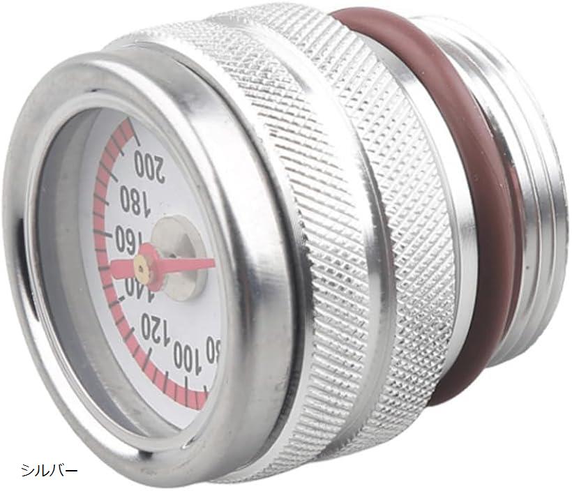 バイク 汎用 油温計 オイル テンプ メーター M30 x P 1.5 mm アルミ オイルフィラー キャップ オートバイ 銀 シルバー