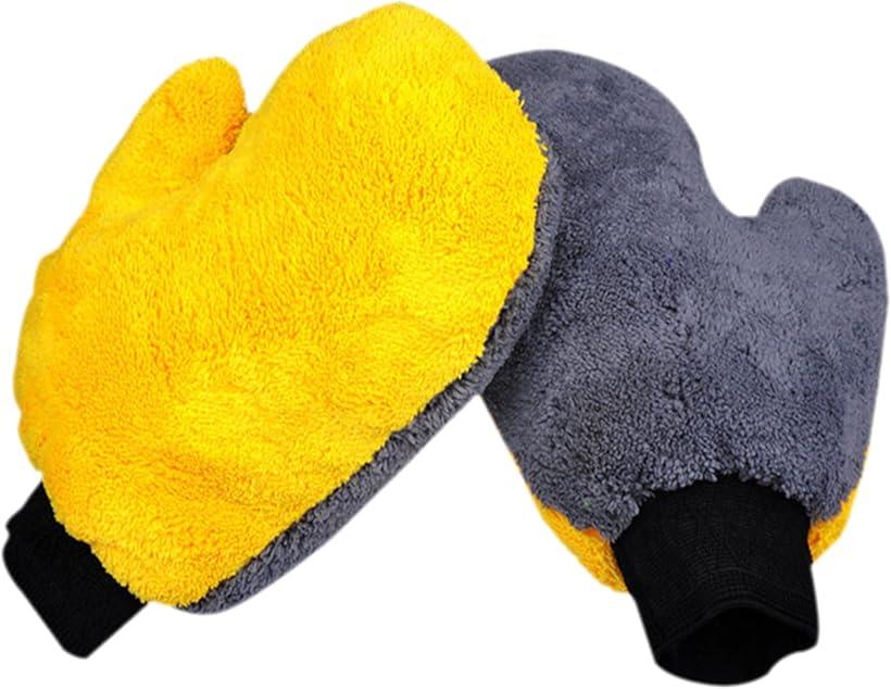 洗車 グローブ ムートン 手袋 ボディ 手洗い ミット ホイールOK 簡単 スピーディー 2個セット