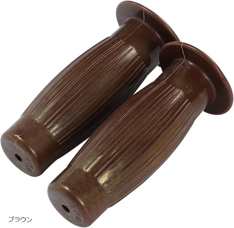 互換品nakira バイク グリップ 原付 ハンドル 樽型 22.2mm 左右セット ラバーI型 クリア レッド ブラック ブラウン