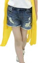 BT42 キッズ 女の子 男の子 ダメージ フリンジ デニム ショート パンツ クラッシュ 大きいサイズ 半ズボン ショートパンツ 短パン フリンジデニム ハー...