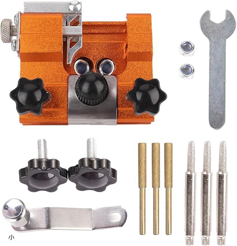 互換品 チェーンソー 目立て機+軸付ダイヤモンド砥石 4mm 3mm 3本セット 小