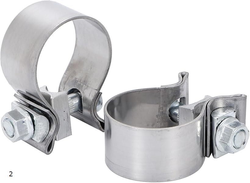 互換品 互換 ハーレー ダビッドソン バイク マフラー サイレンサー バンド パイプ エキゾースト クランプ ステンレス 1.75 インチ 2個 2