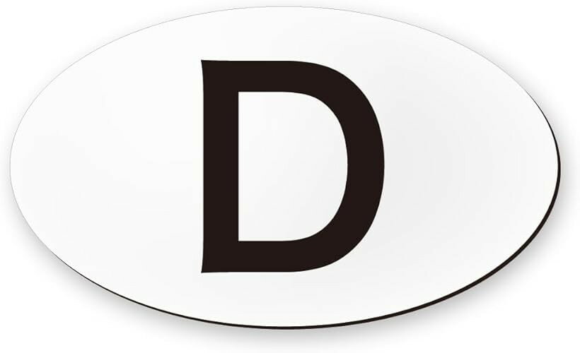 マグネット D ステッカー 白黒 耐水 ドイツ 日本製 (ホワイト, スタンダード)