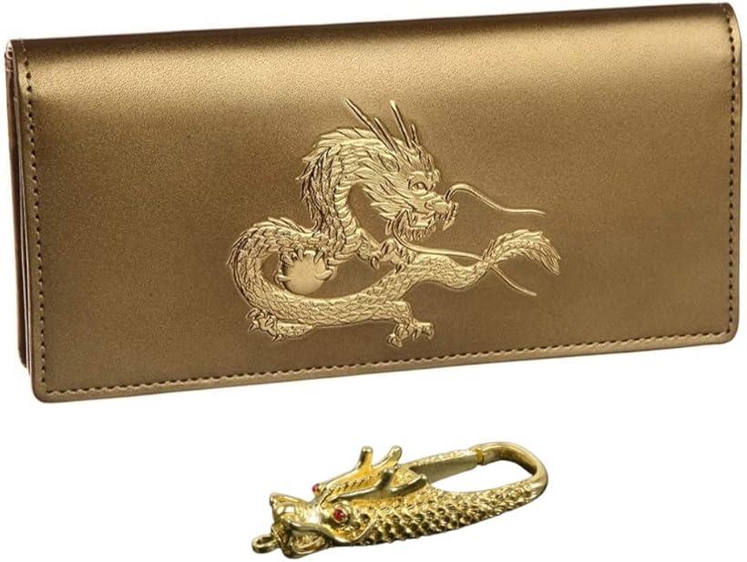 風水 秘伝 皇帝龍 長財布 本金箔 刻印 牛 本革 メンズ 金色 ゴールド 黄金 根付 進呈 日本製