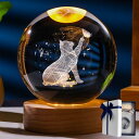猫 グッズ プレゼント クリスタルボール LED ライト 照明 女性 ギフト 箱付き