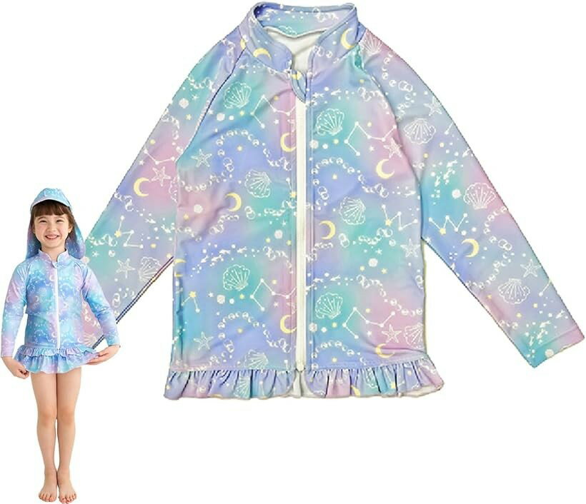 バリエーションコード : 2b9i3o9uh1商品コード2b9i33cf3n商品名ラッシュガード 女の子 キッズ 子供 水着 UVカット 長袖 フリル ジップ ガールズブランドキャプテンKカラームーンライト　ブルーサイズ等120ふりフリル付きの可愛いラッシュガード。UPF50＋の紫外線カット。伸縮性のある動きやすい素材です。対塩素素材のため水陸両用で使えます。サイズは、110cm，120cm，130cmの3サイズです。人気の4デザインを揃えました。※ 他ネットショップでも併売しているため、ご注文後に在庫切れとなる場合があります。予めご了承ください。※ 品薄または希少等の理由により、参考価格よりも高い価格で販売されている場合があります。ご注文の際には必ず販売価格をご確認ください。※ 沖縄県、離島または一部地域の場合、別途送料の負担をお願いする場合があります。予めご了承ください。※ お使いのモニタにより写真の色が実際の商品の色と異なる場合や、イメージに差異が生じることがあります。予めご了承ください。※ 商品の詳細（カラー・数量・サイズ 等）については、ページ内の商品説明をご確認のうえ、ご注文ください。※ モバイル版・スマホ版ページでは、お使いの端末によっては一部の情報が表示されないことがあります。すべての記載情報をご確認するには、PC版ページをご覧ください。