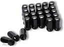 互換品 M14xP1.5 ロング ホイールナット スチール 19HEX 45mm 60° 24個 + 1個 計25個 クローム メッキ エスカレード GM シボレー キャデラック GMC SRX 等 ブラック