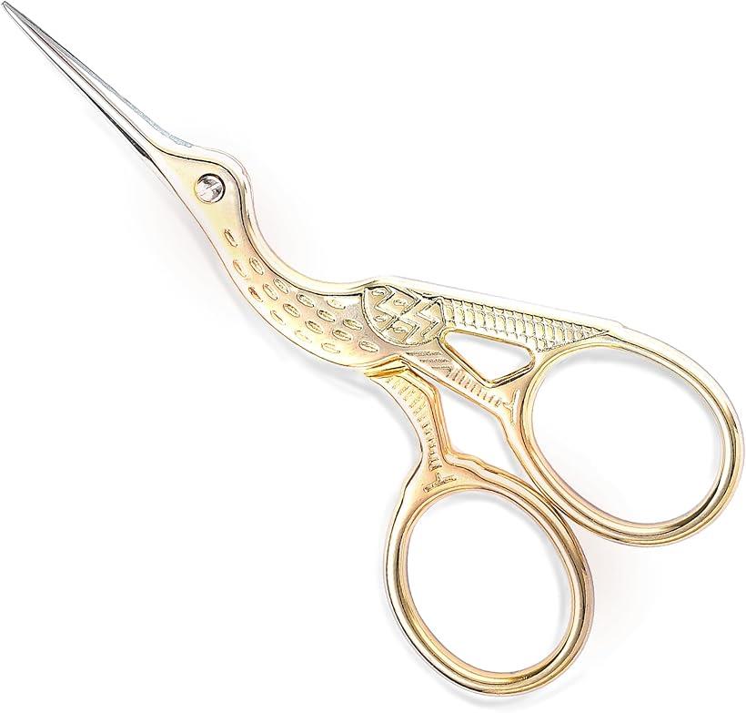 糸切り ハサミ 手芸 コウノトリ 刺繍 はさみ ソーイング手芸用 デザインシザー 裁ちばさみ クラフト ヴ..