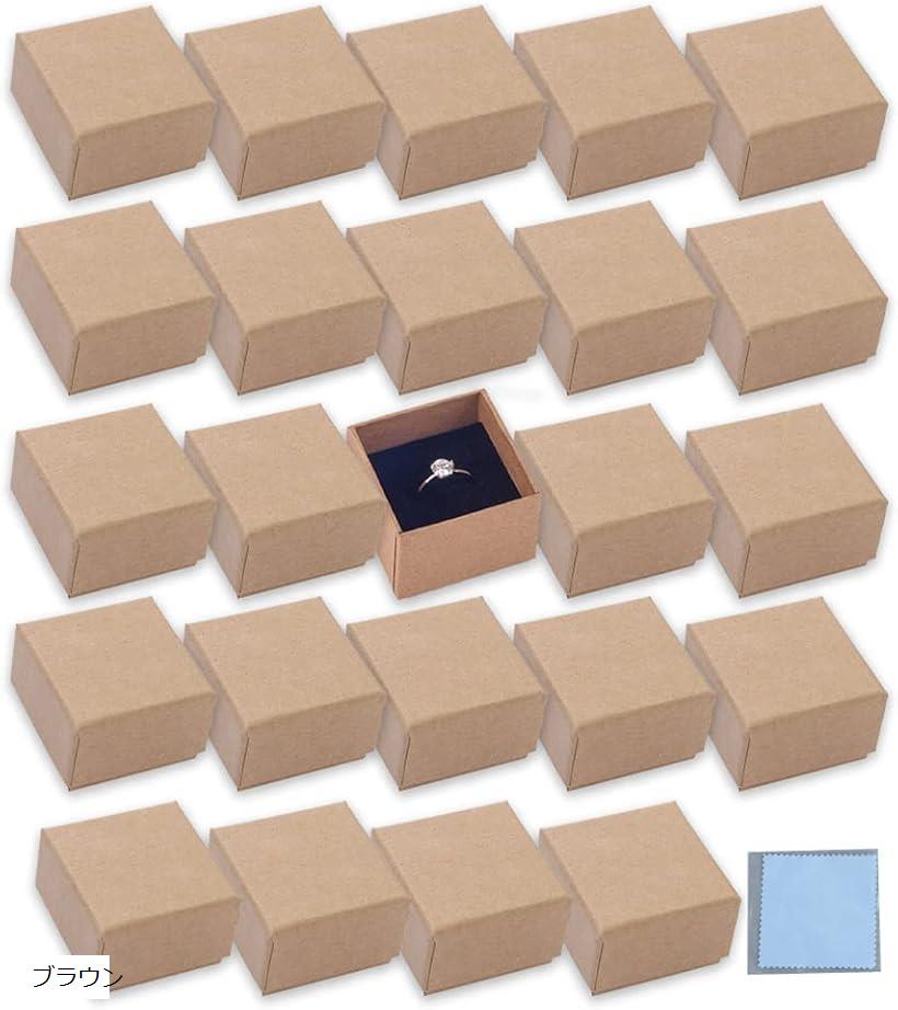 【楽天ランキング1位入賞】アウプル 指輪 ギフト ボックス 正方形 5x5x3cm 24個セット クリーニングクロス 1枚付き リング アクセサリー ジュエリー...