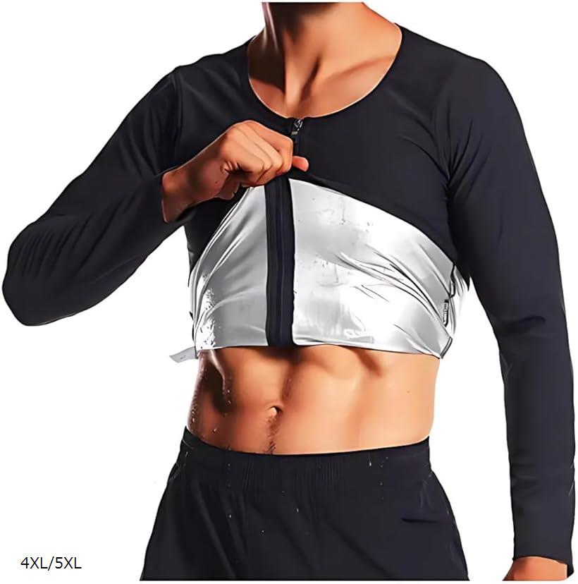 【楽天ランキング1位入賞】サウナシャツ メンズ 長袖 サウナスーツ 発汗シャツ 大きいサイズ 洗える チャック付き S-M L-XL 2XL-3XL 4XL/5XL