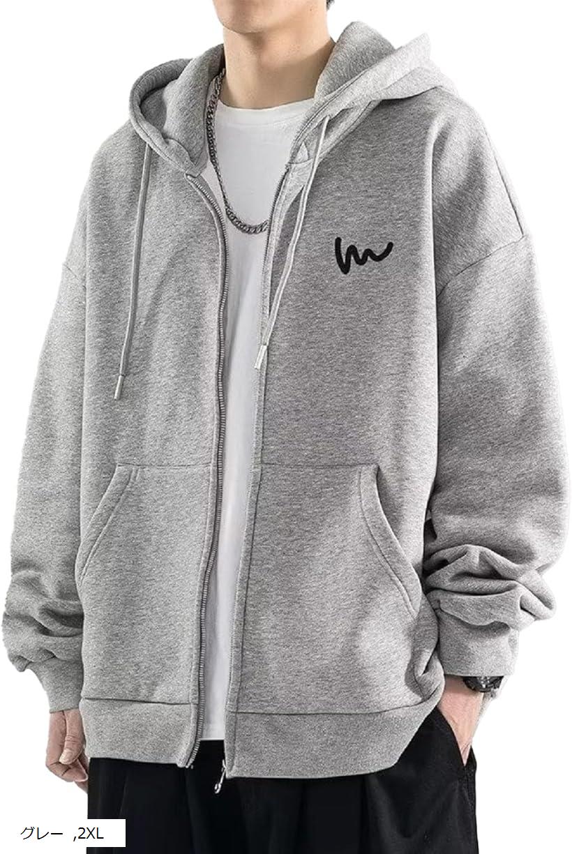 パーカー メンズ ジップアップ フード付き アウター 上着 トップス 長袖 フーディ 裏起毛 メンズパーカ..